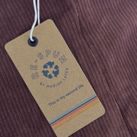 Marine Layer Re-Spun Deep Mahogany Corduroy Shift Dress W/ Pockets size Large - Picture 5 of 12